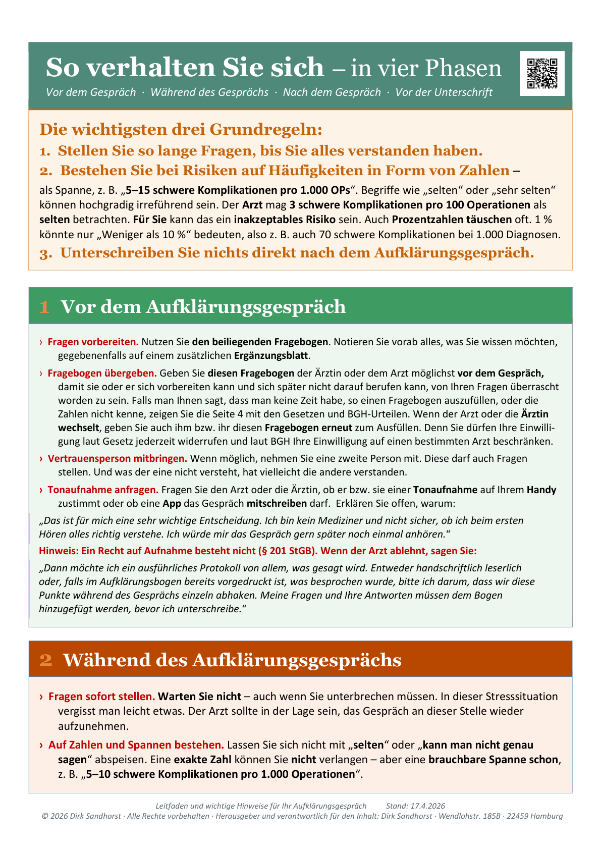 Erste Seite des Leitfadens