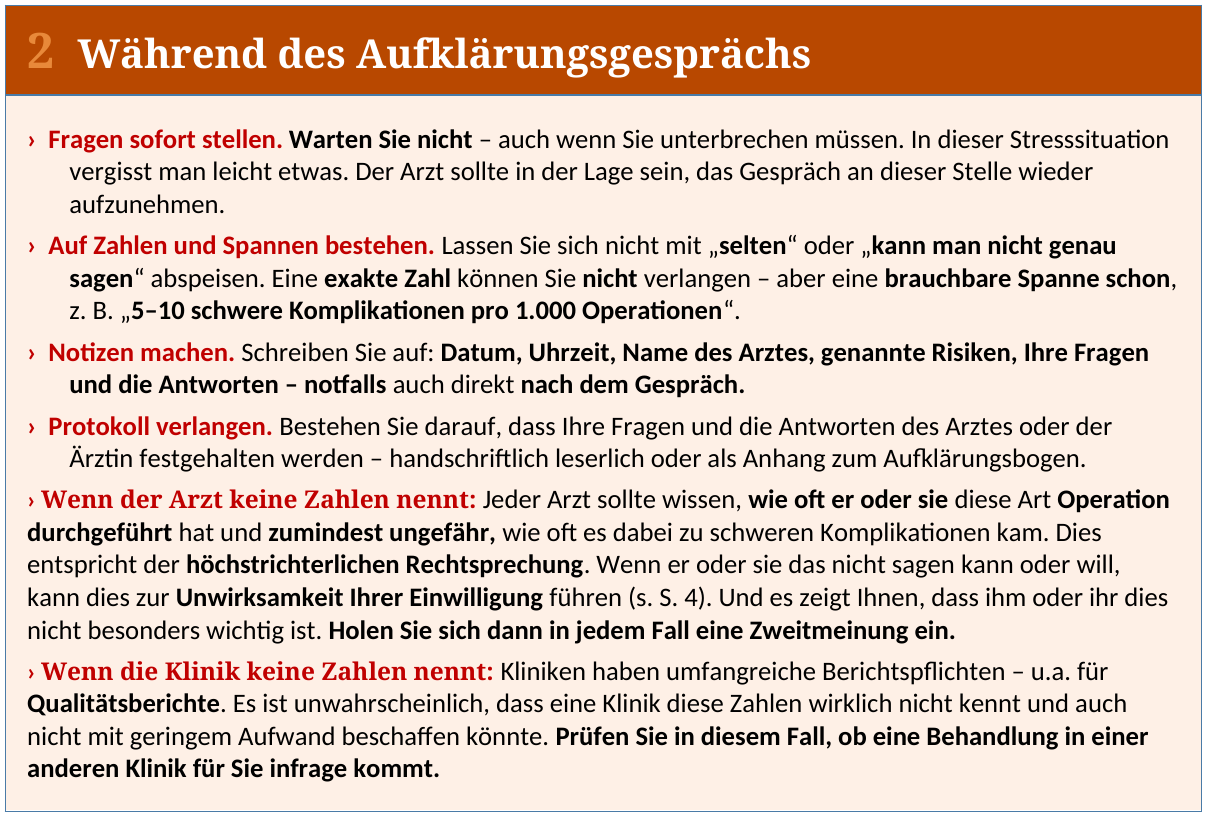 Vorschau: Während des Gesprächs